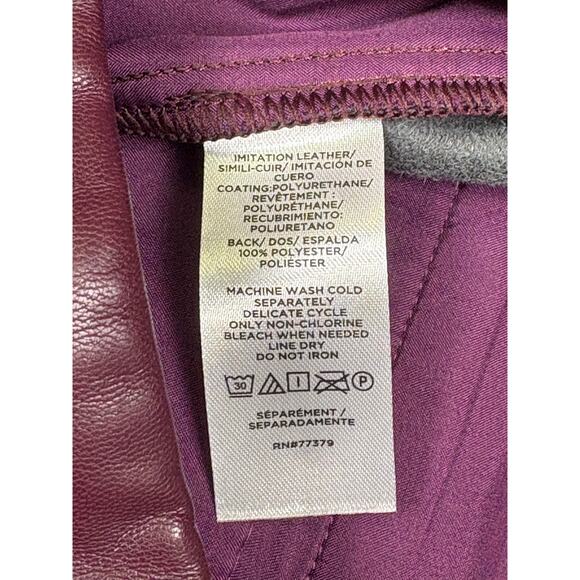 NWT Ann Taylor High Rise Eva Curvy Faux Leather Ankle Pants Women's 14 Burgundy - Picture 8 of 8